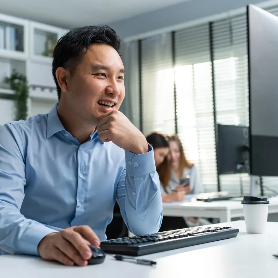 Person looking at the screen